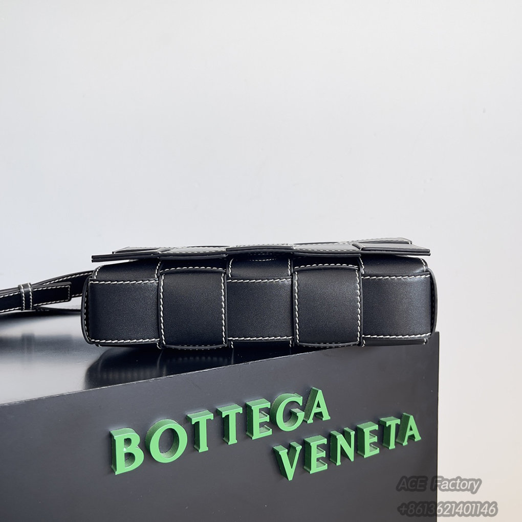 Bottega Veneta Cassette Cowhide Shoulder Bag 758105 Handbag Intreccio Weaving Craft Edge Stitching Detail Luxury Designer Mirror 9A 23cm