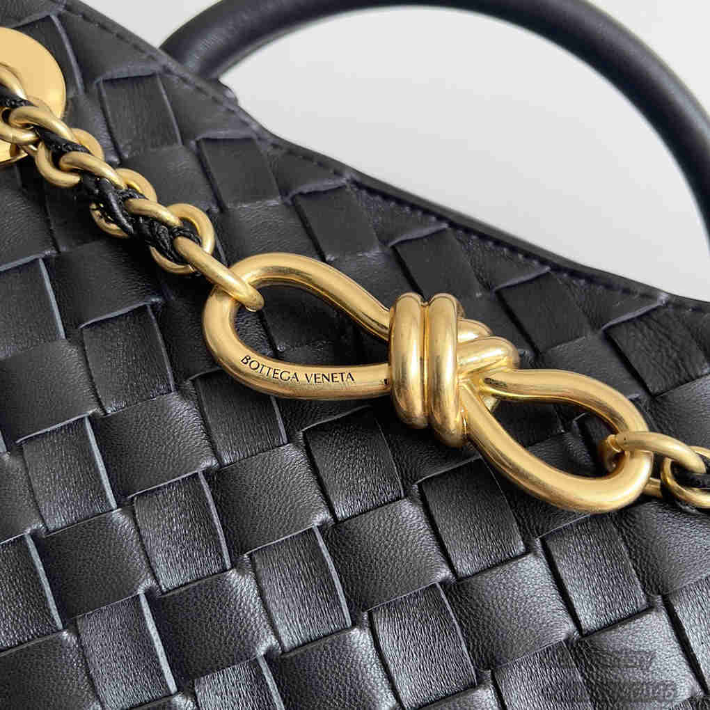 Bottega Veneta Spring  Summer New Arrivals Small ANDIAMO Chain Shoulder Bag 786008 Intreccio Braided Sheepskin Handbag Luxury Designer Mirror 9A 25cm