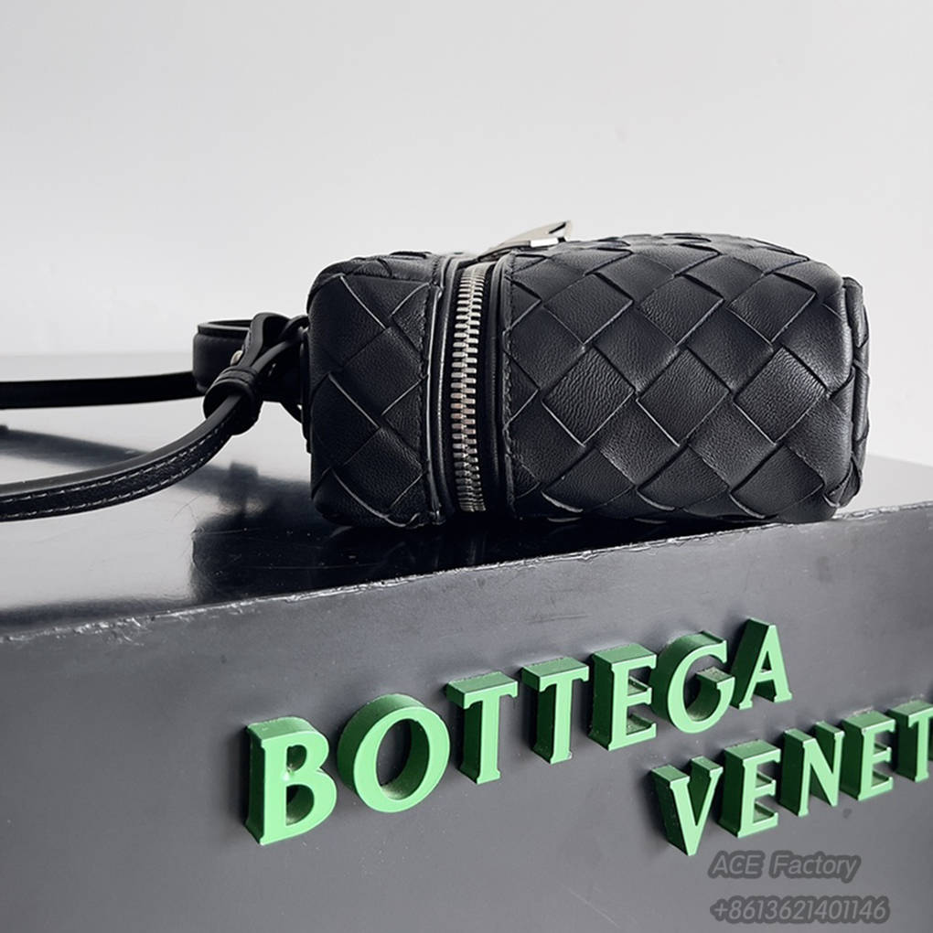 Bottega Veneta 24 Bang Bang Vanity Zip Crossbody Bag 789109 Intrecciato Woven Leather Cosmetic Case Handbag Luxury Designer Mirror 9A 22cm