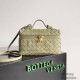 Bottega Veneta 24 Bang Bang Vanity Zip Crossbody Bag 789109 Intrecciato Woven Leather Cosmetic Case Handbag Luxury Designer Mirror 9A 22cm