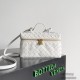 Bottega Veneta 24 Bang Bang Vanity Zip Crossbody Bag 789109 Intrecciato Woven Leather Cosmetic Case Handbag Luxury Designer Mirror 9A 22cm