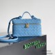 Bottega Veneta 24 Bang Bang Vanity Zip Crossbody Bag 789109 Intrecciato Woven Leather Cosmetic Case Handbag Luxury Designer Mirror 9A 22cm