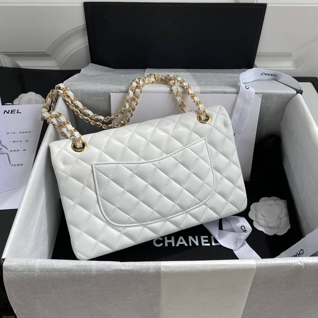 Chanel Classic Flap Bag A01112 Smooth Lambskin and Caviar Elegant Simple 7A High Quality Replica Handbag 25.5cm