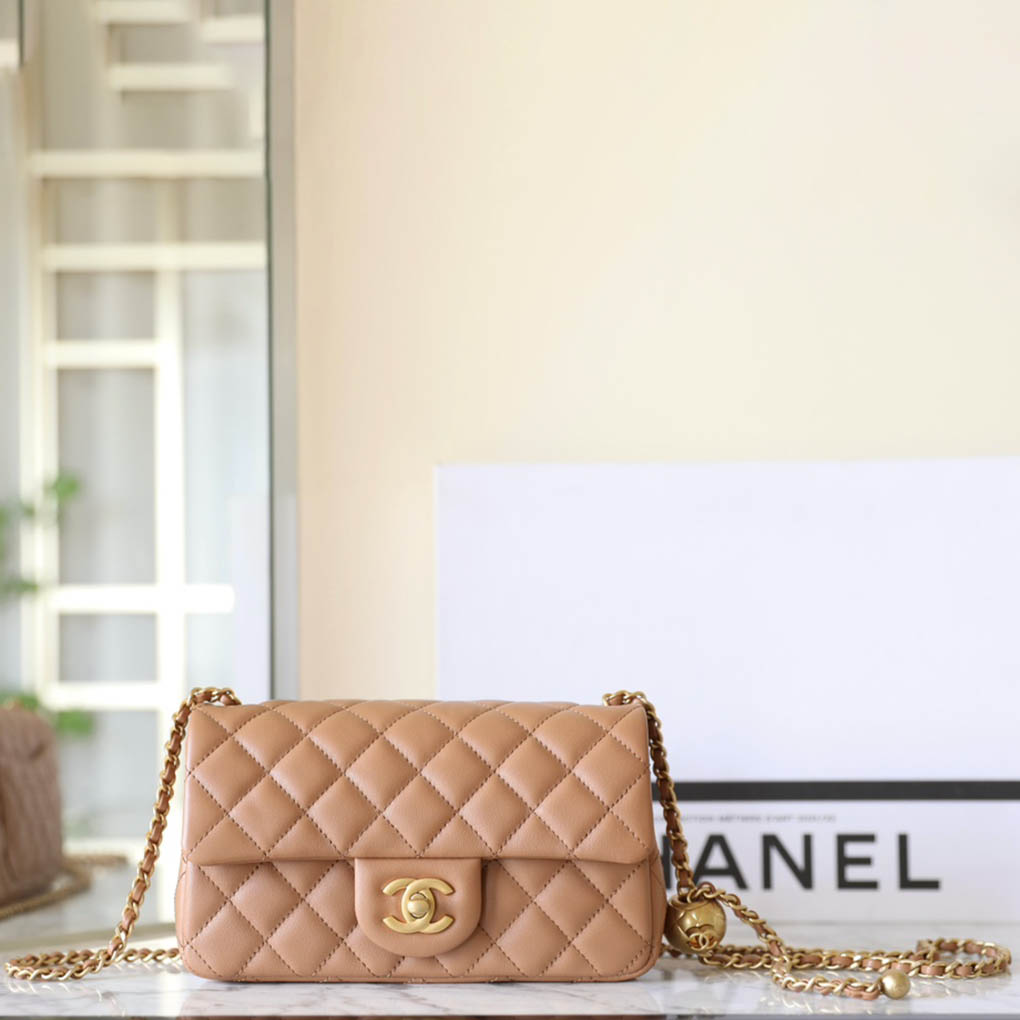 Chanel Small Gold Ball 24K Classic Flap   Cover Mini Chain Handbag AS1787 9A Mirror Quality 20cm