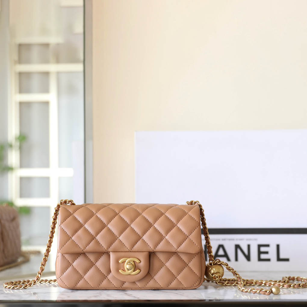 Chanel Small Gold Ball 24K Classic Flap   Cover Mini Chain Handbag AS1787 9A Mirror Quality 20cm