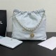 Chanel 22bag Storage Bag Underarm Handbag Shiny Calfskin 10A Mirror Quality Luxury Designer 99156 30cm