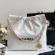 Chanel 22bag Storage Bag Underarm Handbag Shiny Calfskin 10A Mirror Quality Luxury Designer 99156 30cm