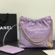 Chanel 22bag Storage Bag Underarm Handbag Shiny Calfskin 10A Mirror Quality Luxury Designer 99156 30cm