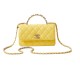 Chanel 24P WOC Pearl Handle Handbag AP2803 Embossed CC Logo Wax Leather Designer Luxury 9A 19cm