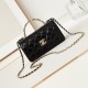 Chanel 24P WOC Pearl Handle Handbag AP2803 Embossed CC Logo Wax Leather Designer Luxury 9A 19cm