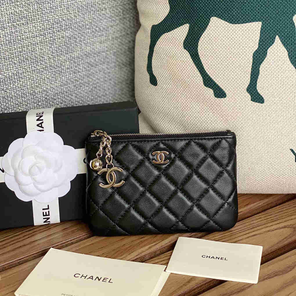 Chanel Pendant Coin Purse A50168 Top Leather Hardware, Diamond Pattern Wallet First Layer Cowhide New 9A Mirror Quality 14cm