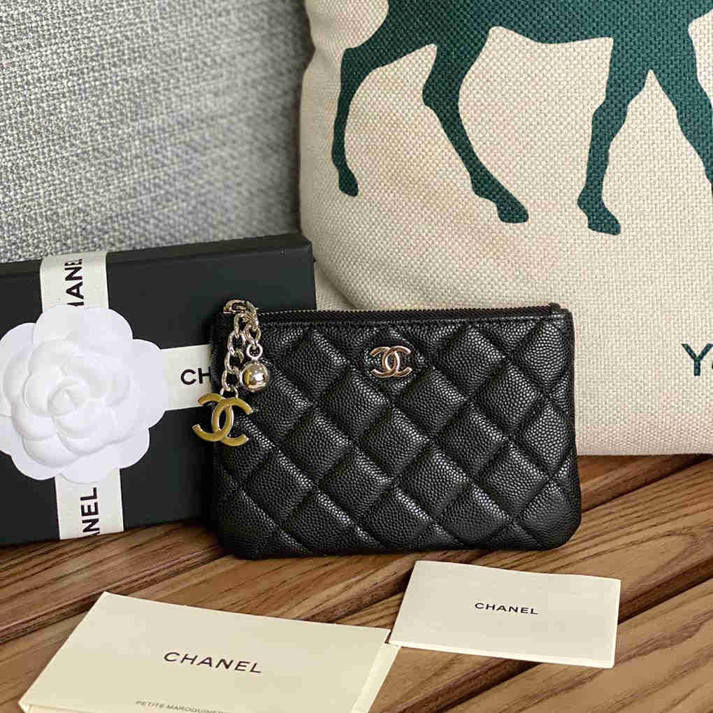 Chanel Pendant Coin Purse A50168 Top Leather Hardware, Diamond Pattern Wallet First Layer Cowhide New 9A Mirror Quality 14cm