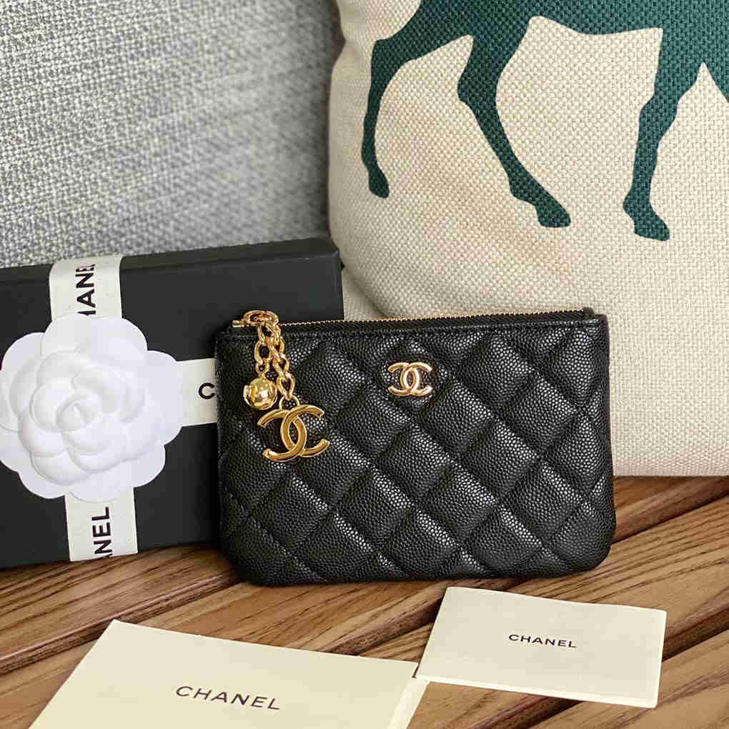 Chanel Pendant Coin Purse A50168 Top Leather Hardware, Diamond Pattern Wallet First Layer Cowhide New 9A Mirror Quality 14cm