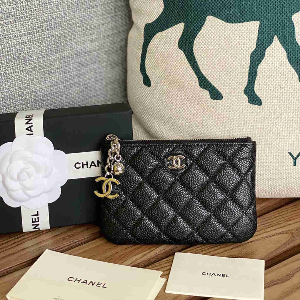 Chanel Pendant Coin Purse A50168 Top Leather Hardware, Diamond Pattern Wallet First Layer Cowhide New 9A Mirror Quality 14cm