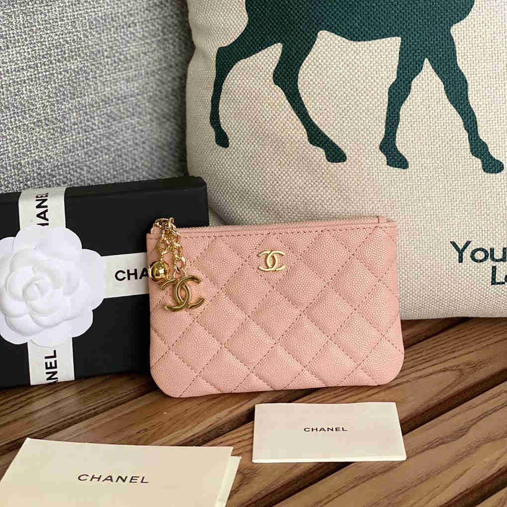 Chanel Pendant Coin Purse A50168 Top Leather Hardware, Diamond Pattern Wallet First Layer Cowhide New 9A Mirror Quality 14cm