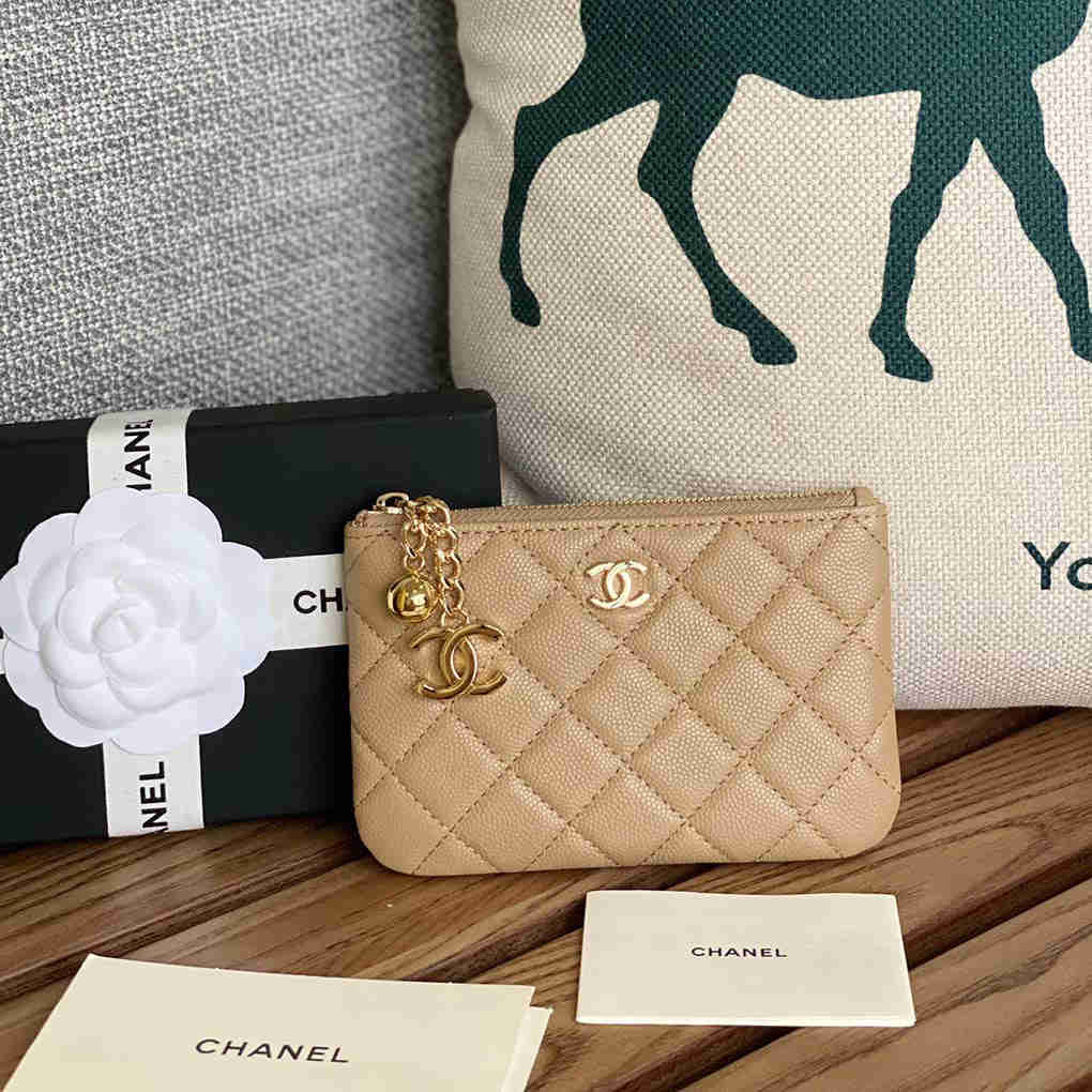 Chanel Pendant Coin Purse A50168 Top Leather Hardware, Diamond Pattern Wallet First Layer Cowhide New 9A Mirror Quality 14cm