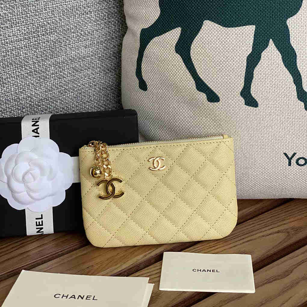 Chanel Pendant Coin Purse A50168 Top Leather Hardware, Diamond Pattern Wallet First Layer Cowhide New 9A Mirror Quality 14cm