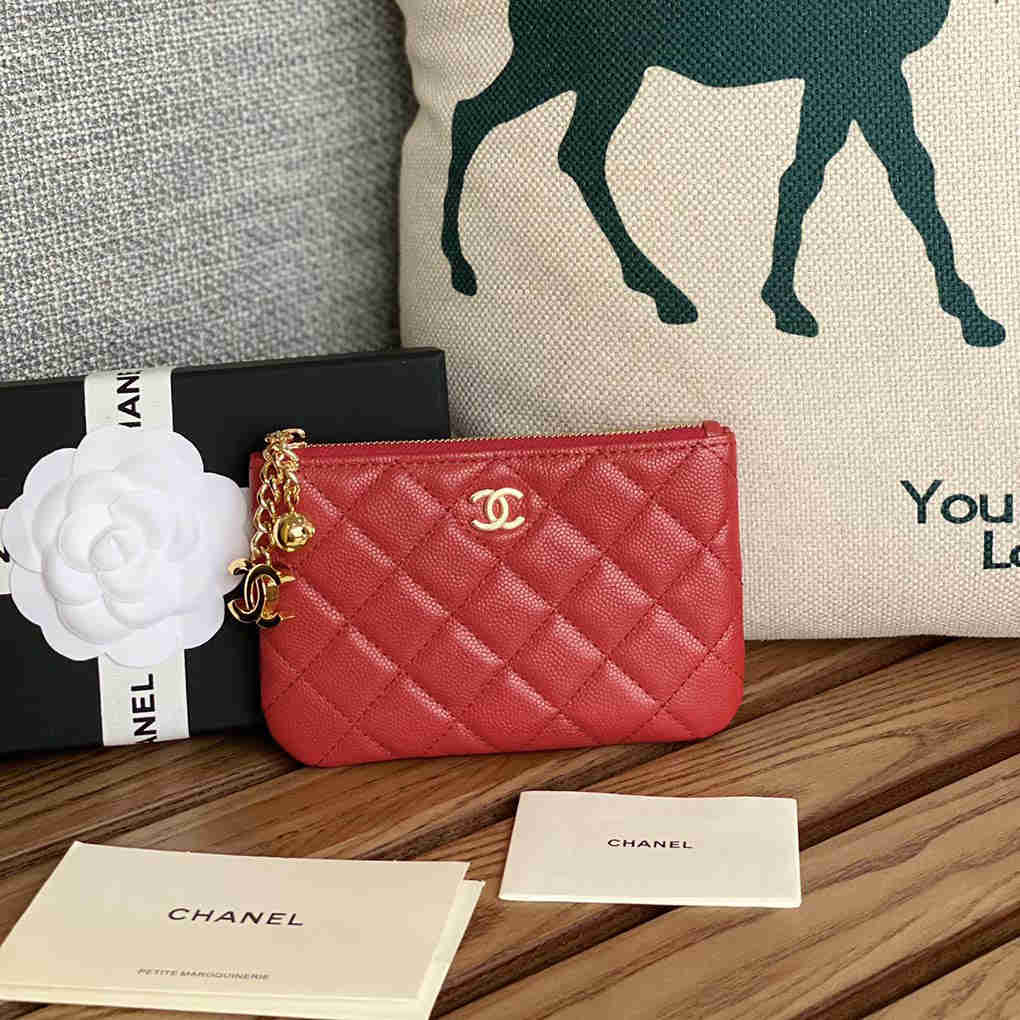 Chanel Pendant Coin Purse A50168 Top Leather Hardware, Diamond Pattern Wallet First Layer Cowhide New 9A Mirror Quality 14cm