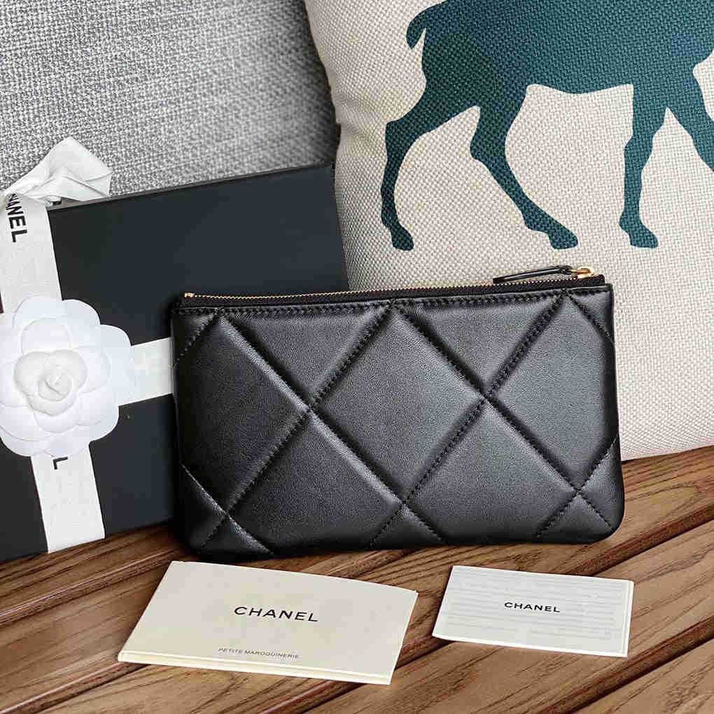 CHANEL 19 Series Lambskin Purse Wallet AP1059 Clutch Bag 9A Quality Luxury Designer 20cm.