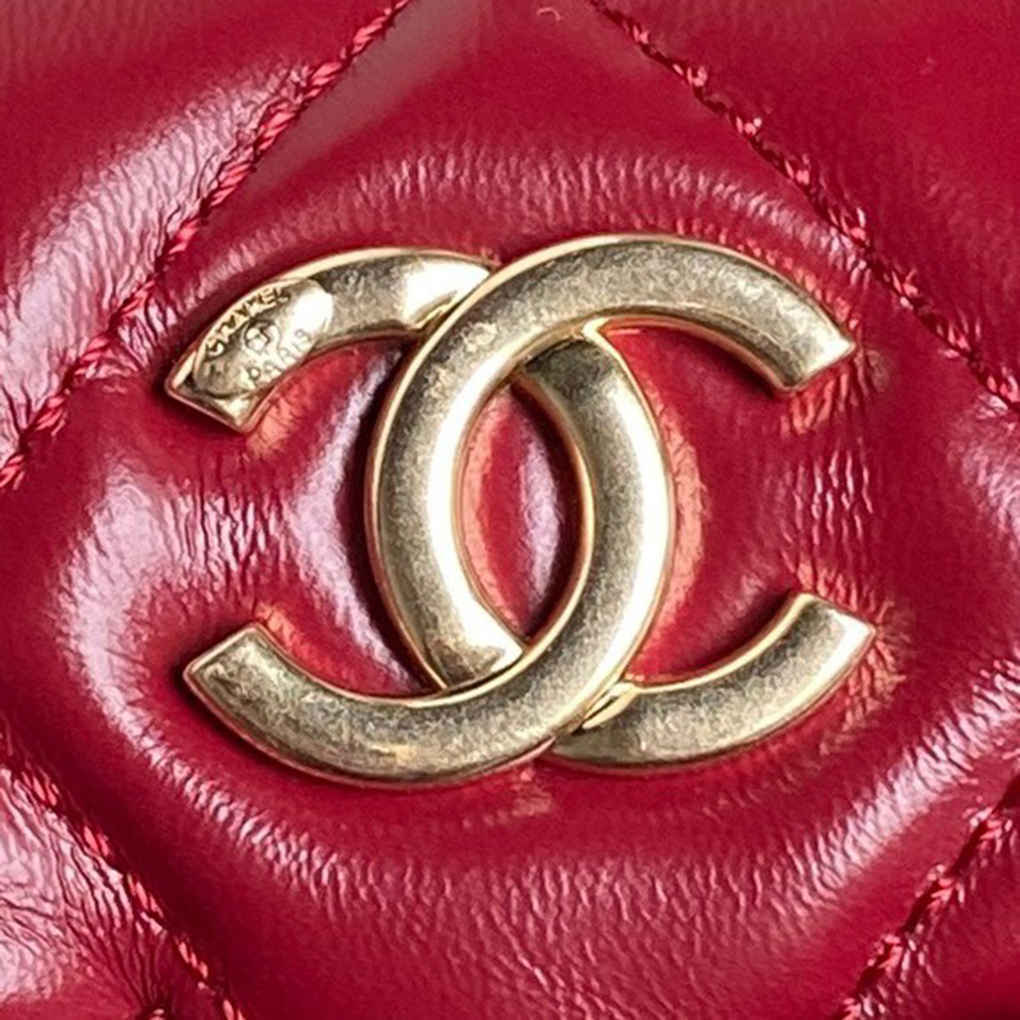 Chanel 24k Bowling Shoulder Bag Shiny Cowhide With Vintage Metal 9A Mirror Quality Luxury Design Handbag 33cm