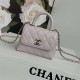 Chanel 24k Coco Handle Flap Handbag Classic Style Small Ball Grain Leather Light Gold Buckle AS4244 9A Mirror Quality Luxury Design 14.5cm