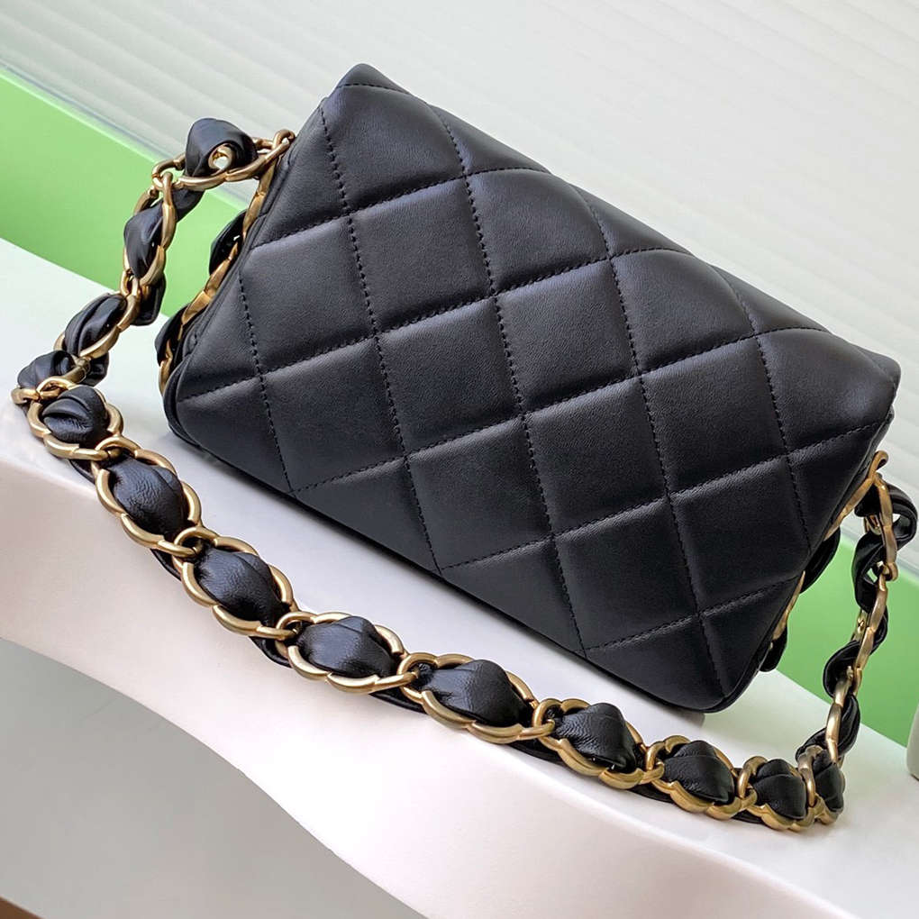 Chanel 24k New Underarm Flap Handbag Classic AS5174 CC Metal Chain 9A Mirror Quality Luxury Design 21cm