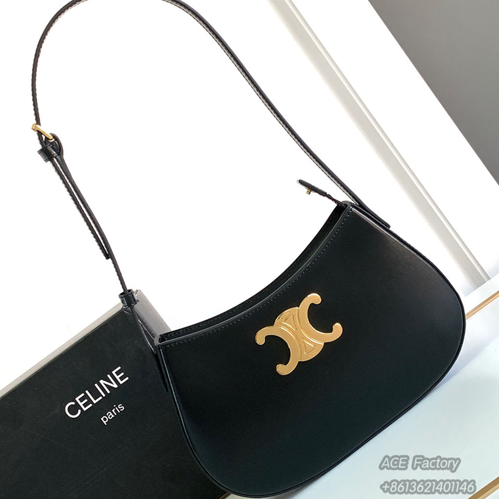 CELINE TILLY TRIOMPHE Underarm Bag Medium Shoulder Bag 115703 Casual Fashion Handbag Luxury Designer Mirror Quality 22cm