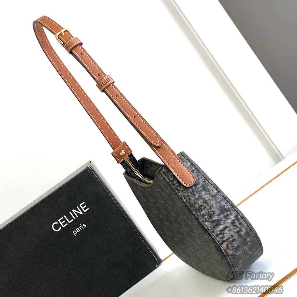 CELINE TILLY TRIOMPHE Underarm Bag Medium Shoulder Bag 115703 Casual Fashion Handbag Luxury Designer Mirror Quality 22cm