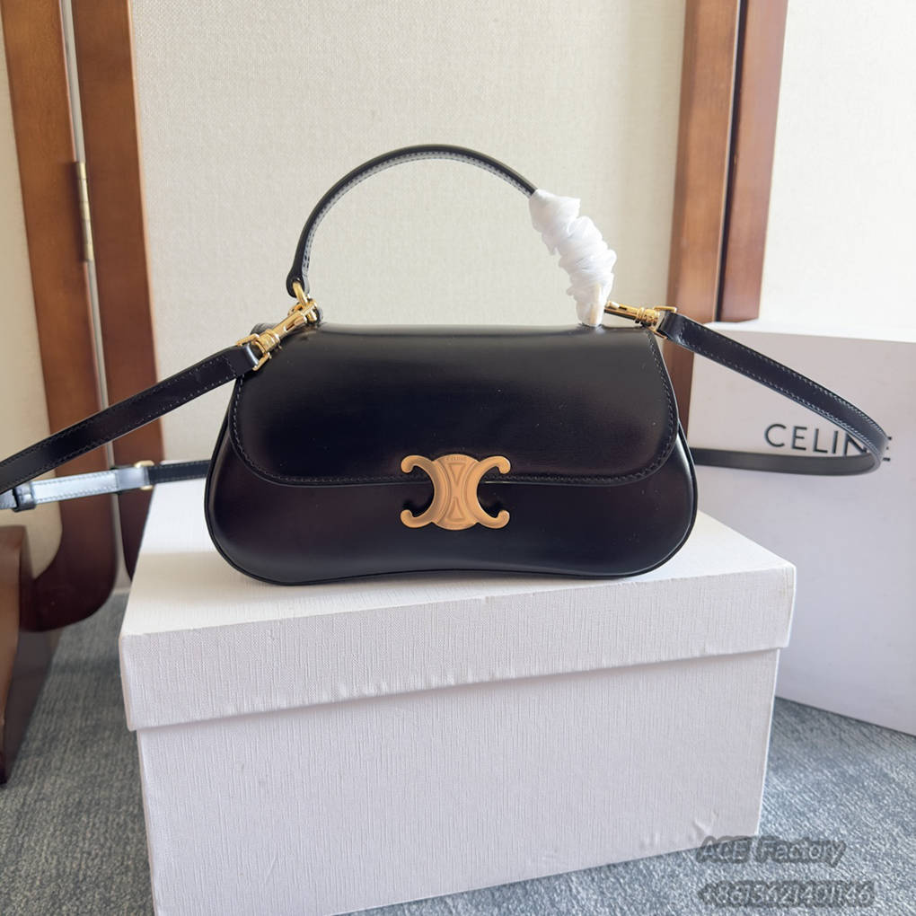 CELINE TILLY TRIOMPHE Underarm Bag Medium Shoulder Bag 115703 Casual Fashion Handbag Luxury Designer Mirror Quality 22cm