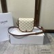 Celine Folco Triomphe Vintage Canvas Saddle   Shoulder Bag 191502 Crossbody Casual Fashion Handbag Luxury Designer Mirror Quality 18cm