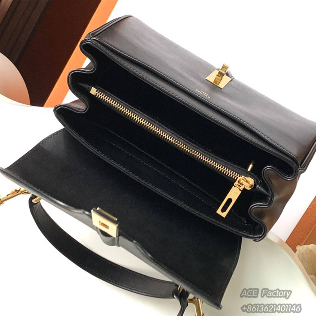 Celine Small 16 Bag Shoulder Handbags 188003 Totes Crossbody Satinated Calfskin  Luxury Designer 10A Mirror Quality 23cm