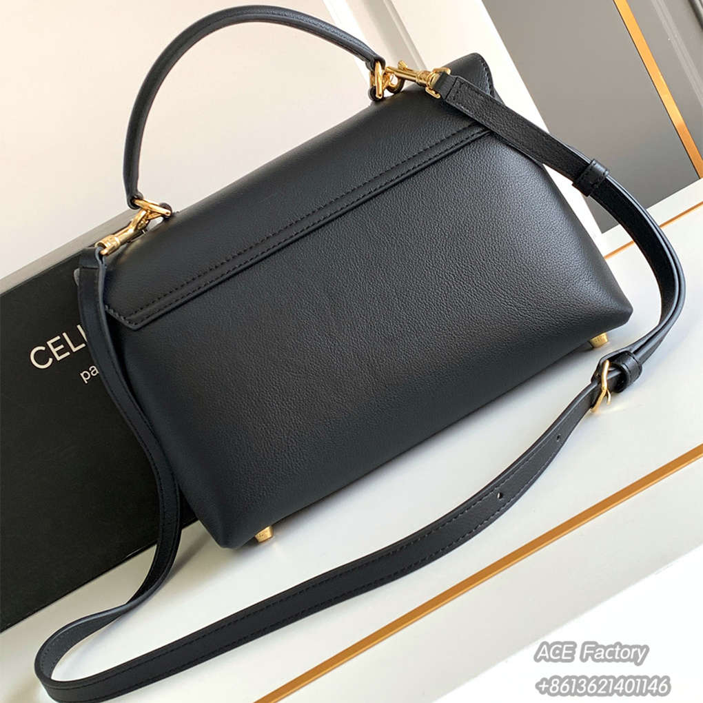 Celine 24 Nino Medium Soft Cowhide Handbag Supple Calfskin  Triomphe Kelly Shoulder Bag 117523 Totes Crossbody Luxury Designer Mirror Quality 25cm