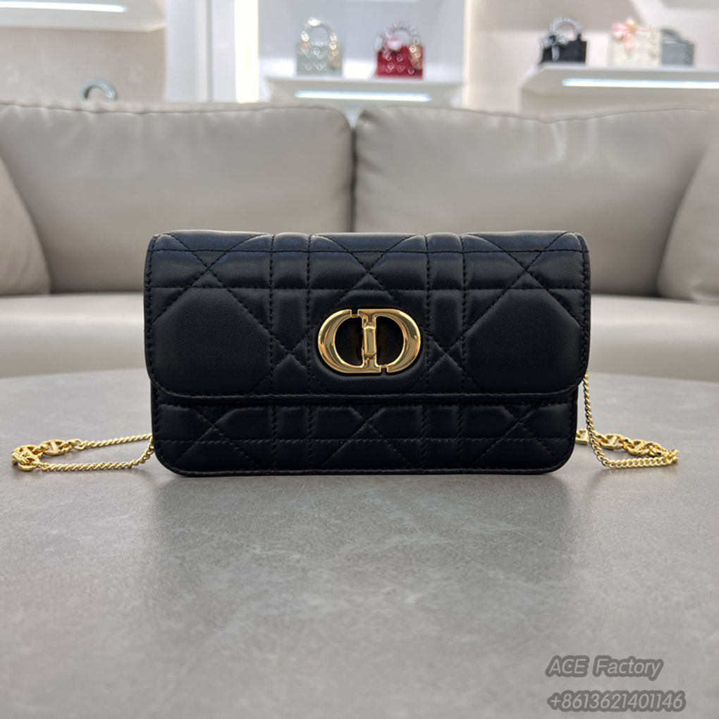 Christian Dior Classic Miss Caro Chain Handbag 5225 Large Raglan Fashion Women's Shoulder Bag 9A Mirror Quality Luxury Design Genuine Leather 19cm