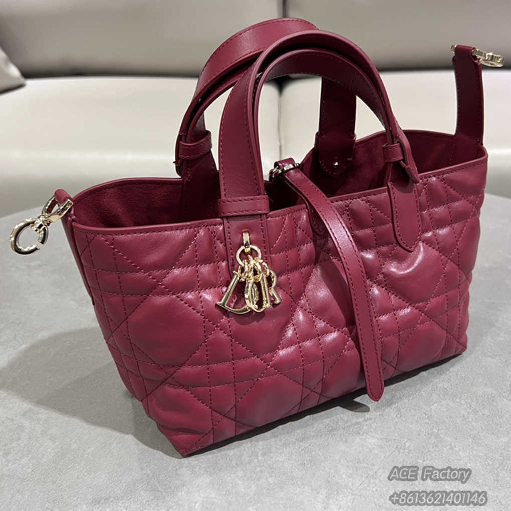 Christian Dior 30 Montaigne Mini Drawstring Bucket 9A Mirror Quality Luxury Design Genuine Leather 16cm