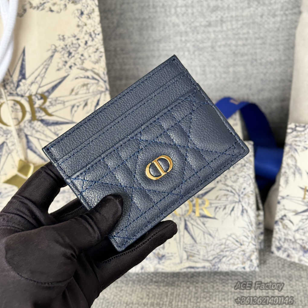 Dior Caro Wallet S5130 Five-grid Card Holder Litchi Grain Cowhide High Quality Version Mirror Designer Luxury 10.5x7.5cm