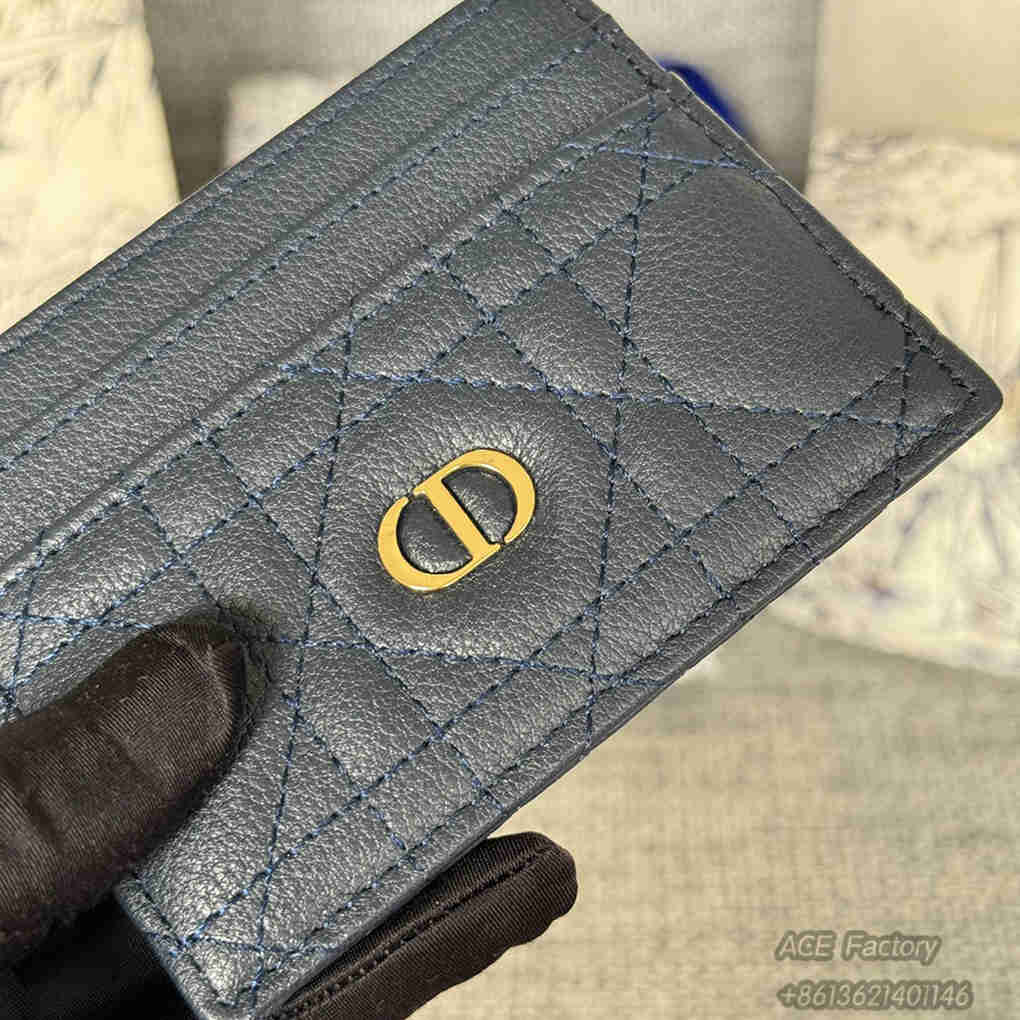 Dior Caro Wallet S5130 Five-grid Card Holder Litchi Grain Cowhide High Quality Version Mirror Designer Luxury 10.5x7.5cm