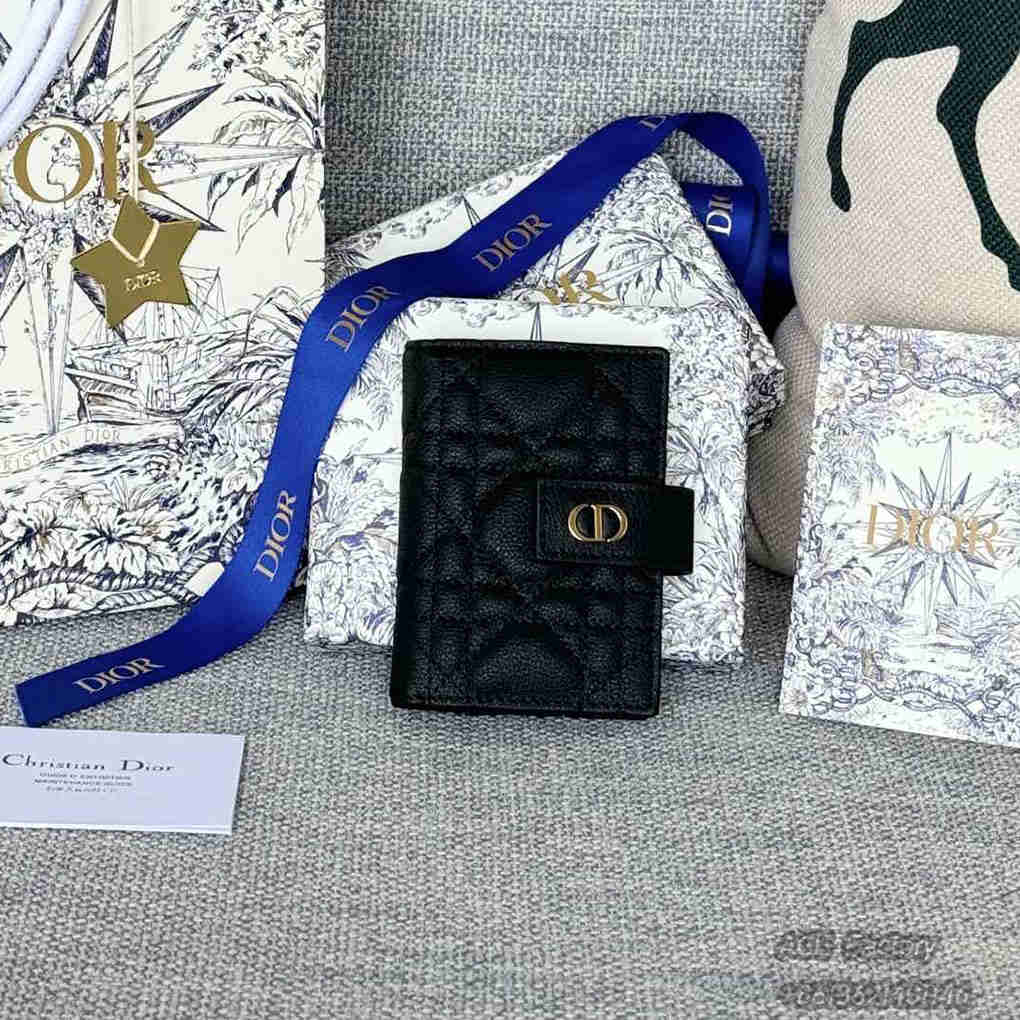 Dior Caro Dandelion Card Holder Cowhide S5157 High Quality Version Mirror Designer Luxury 11cm