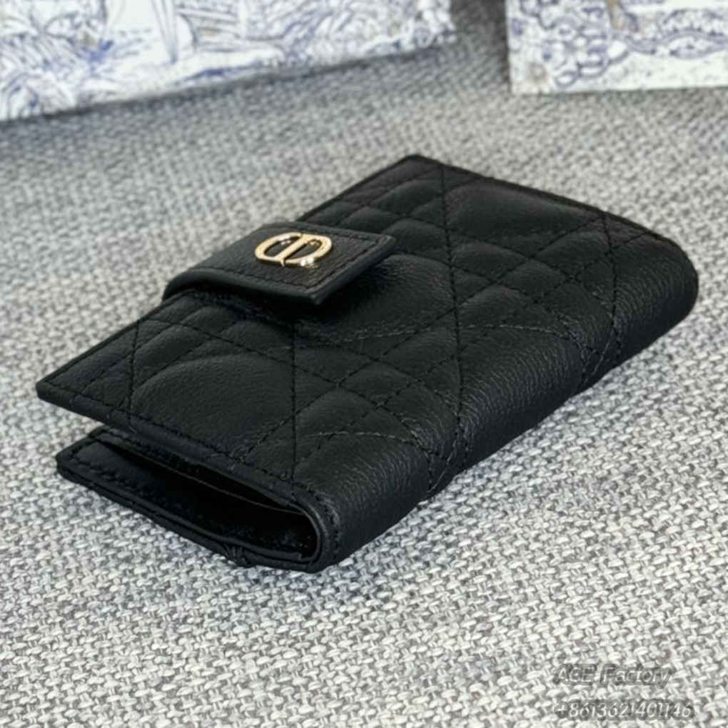 Dior Caro Dandelion Card Holder Cowhide S5157 High Quality Version Mirror Designer Luxury 11cm