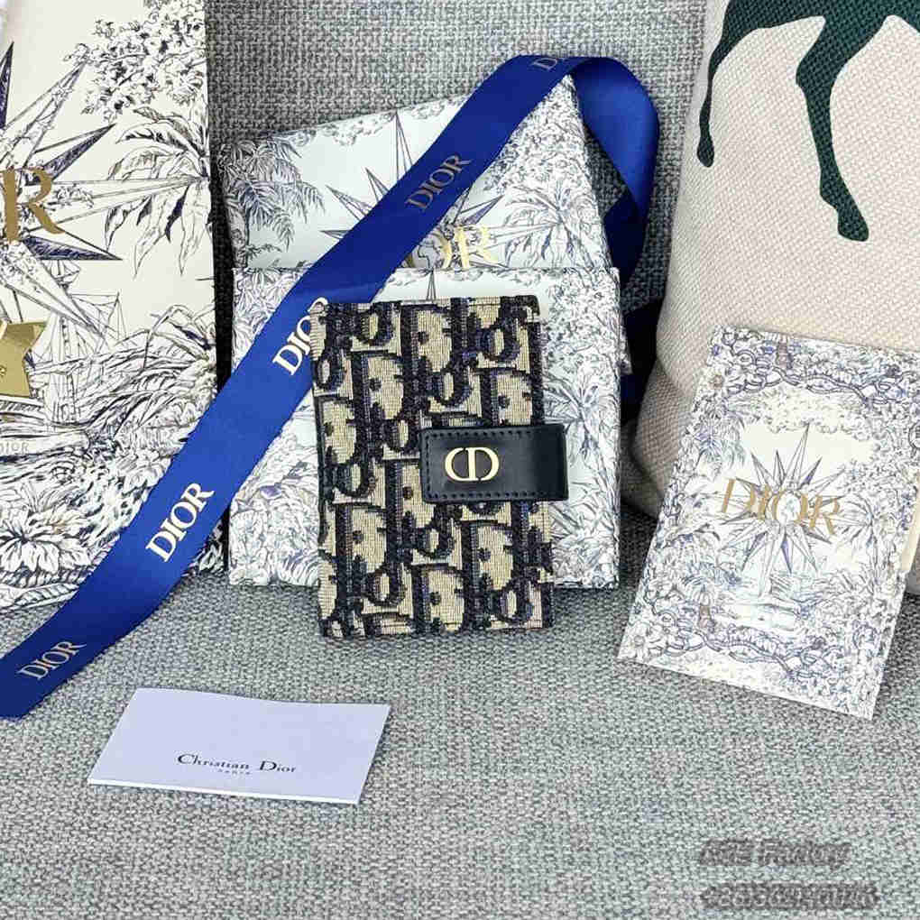 Dior Caro Dandelion Card Holder Cowhide S5157 High Quality Version Mirror Designer Luxury 11cm