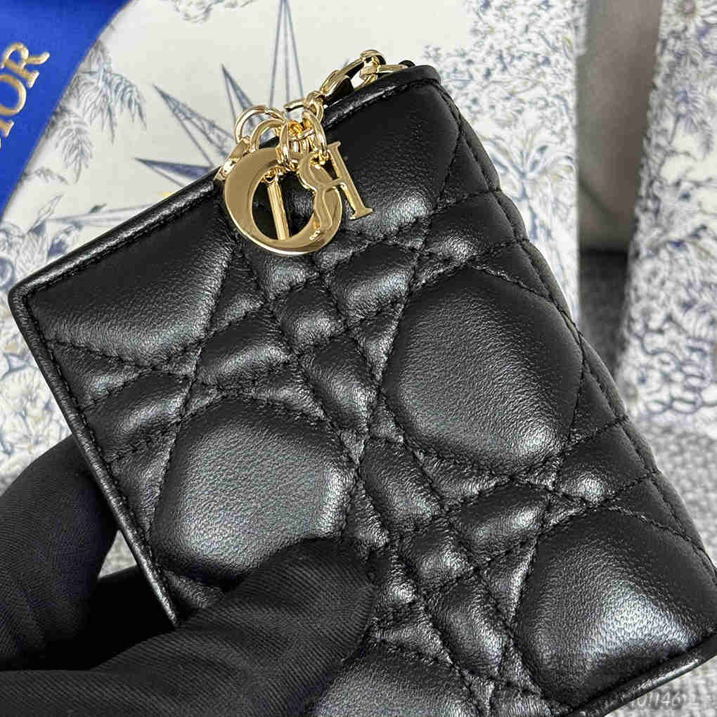 Dior Lady Dior Flap Card Holder S0011 High Quality Cannage Lambskin Version Mirror Designer Luxury 10.5cm