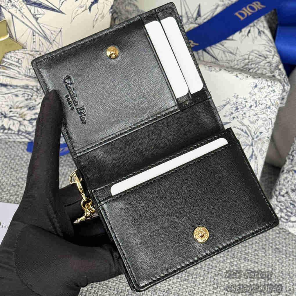 Dior Lady Dior Flap Card Holder S0011 High Quality Cannage Lambskin Version Mirror Designer Luxury 10.5cm