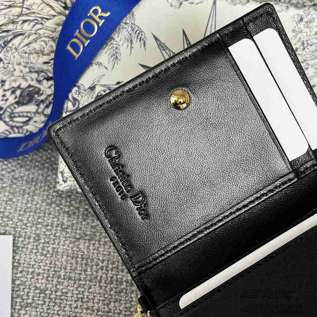 Dior Lady Dior Flap Card Holder S0011 High Quality Cannage Lambskin Version Mirror Designer Luxury 10.5cm