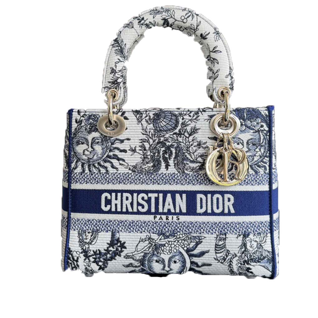 Christian Dior Dior Bag Lady Embroidery 6605 Tote Fashion Women Handbag 9A Mirror High Quality Luxury Design 24cm