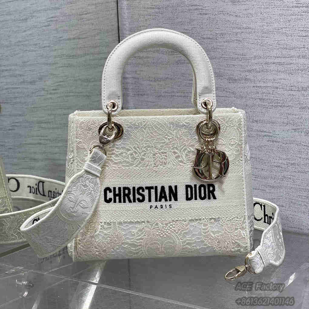 Christian Dior Dior Bag Lady Embroidery 6605 Tote Fashion Women Handbag 9A Mirror High Quality Luxury Design 24cm