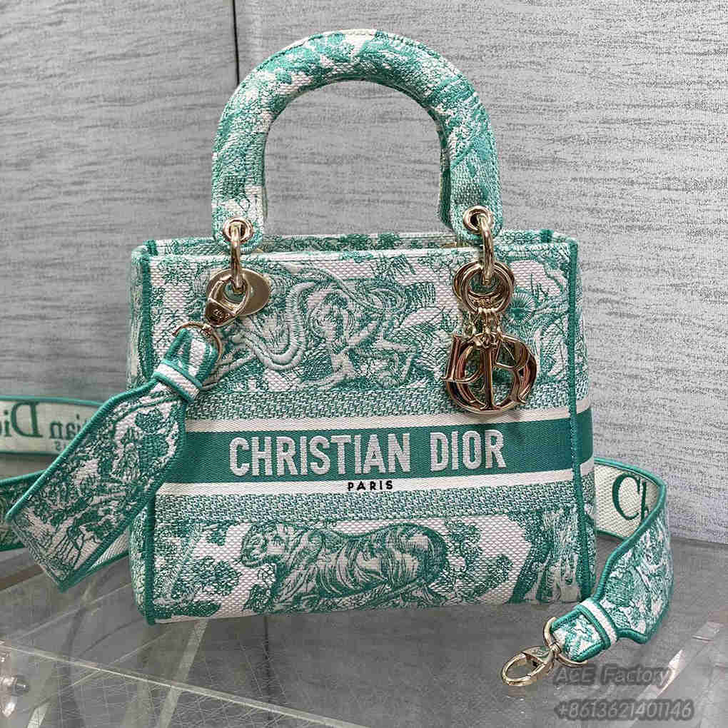 Christian Dior Dior Bag Lady Embroidery 6605 Tote Fashion Women Handbag 9A Mirror High Quality Luxury Design 24cm