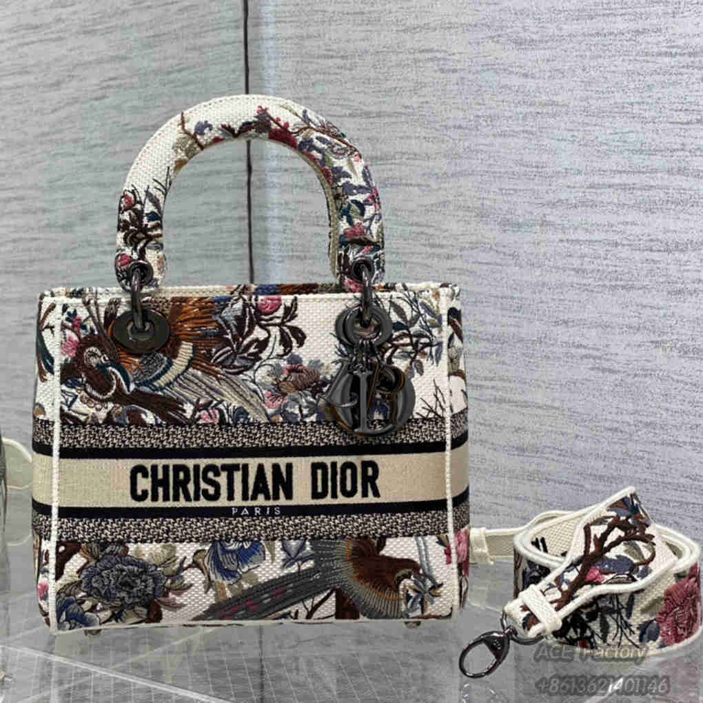 Christian Dior Dior Bag Lady Embroidery 6605 Tote Fashion Women Handbag 9A Mirror High Quality Luxury Design 24cm