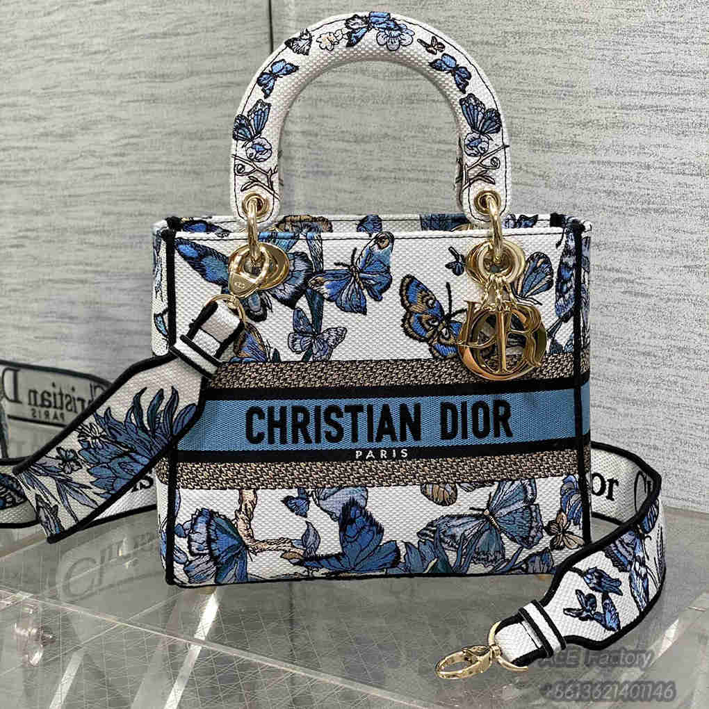 Christian Dior Dior Bag Lady Embroidery 6605 Tote Fashion Women Handbag 9A Mirror High Quality Luxury Design 24cm