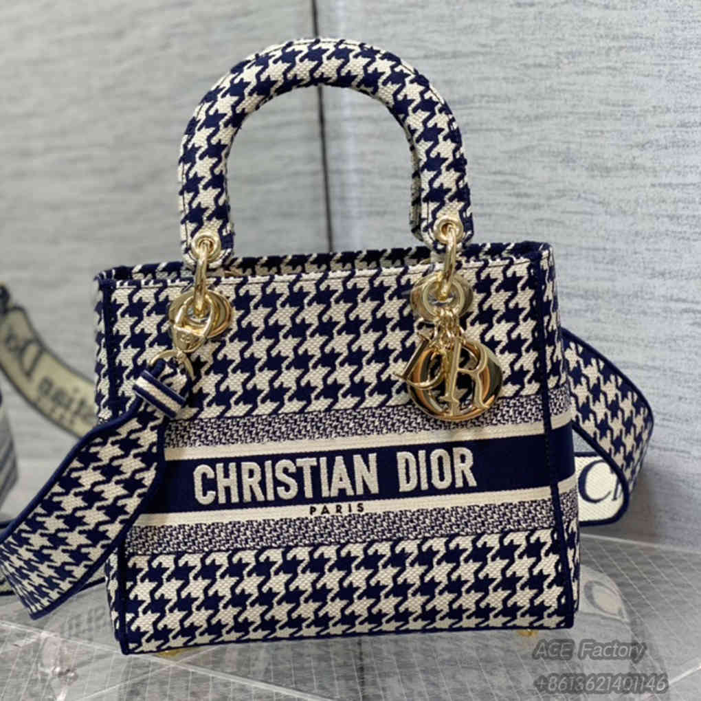 Christian Dior Dior Bag Lady Embroidery 6605 Tote Fashion Women Handbag 9A Mirror High Quality Luxury Design 24cm