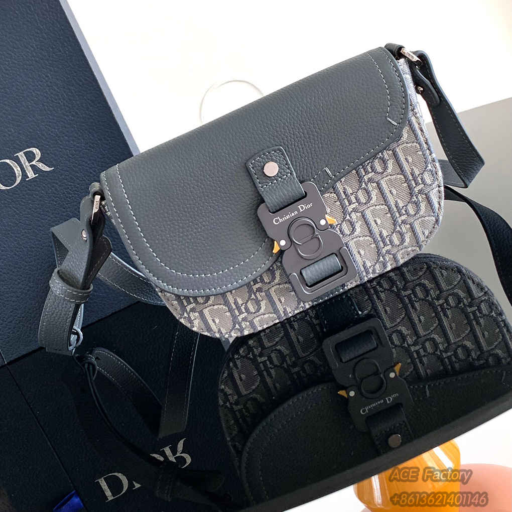 Christian Dior Men's Saddle Flap Messenger Bag Calfskin Printed Canvas 2ADCA435 9A Mirror Quality Luxury Design 19.5 cm