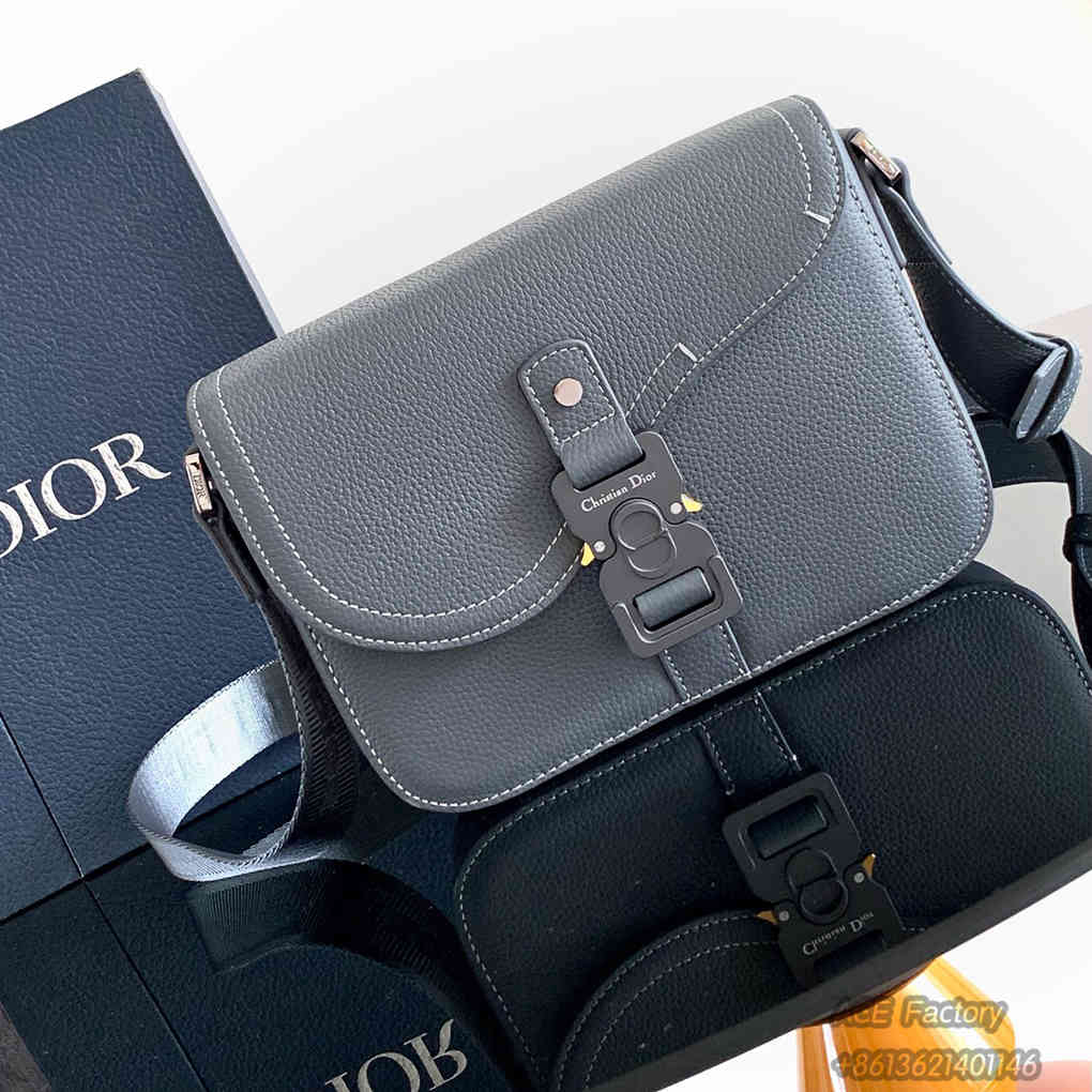 Christian Dior Saddle Messenger Bag Men Women Fashion Bag Handbag 1ADPO049 9A Mirror Quality Luxury Design Grained Cow Leather Oblique Printed Fabric 23cm